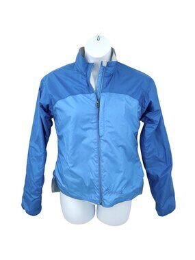 MARMOT TWO TONE BLUE ZIP UP LINED WINDBREAKER JACKET RUNNING HIKING - L